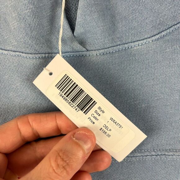 James Perse Pullover Hoodie Sweatshirt Supima Cotton Lightweight Raw Hem 1 NWT - Picture 3 of 11